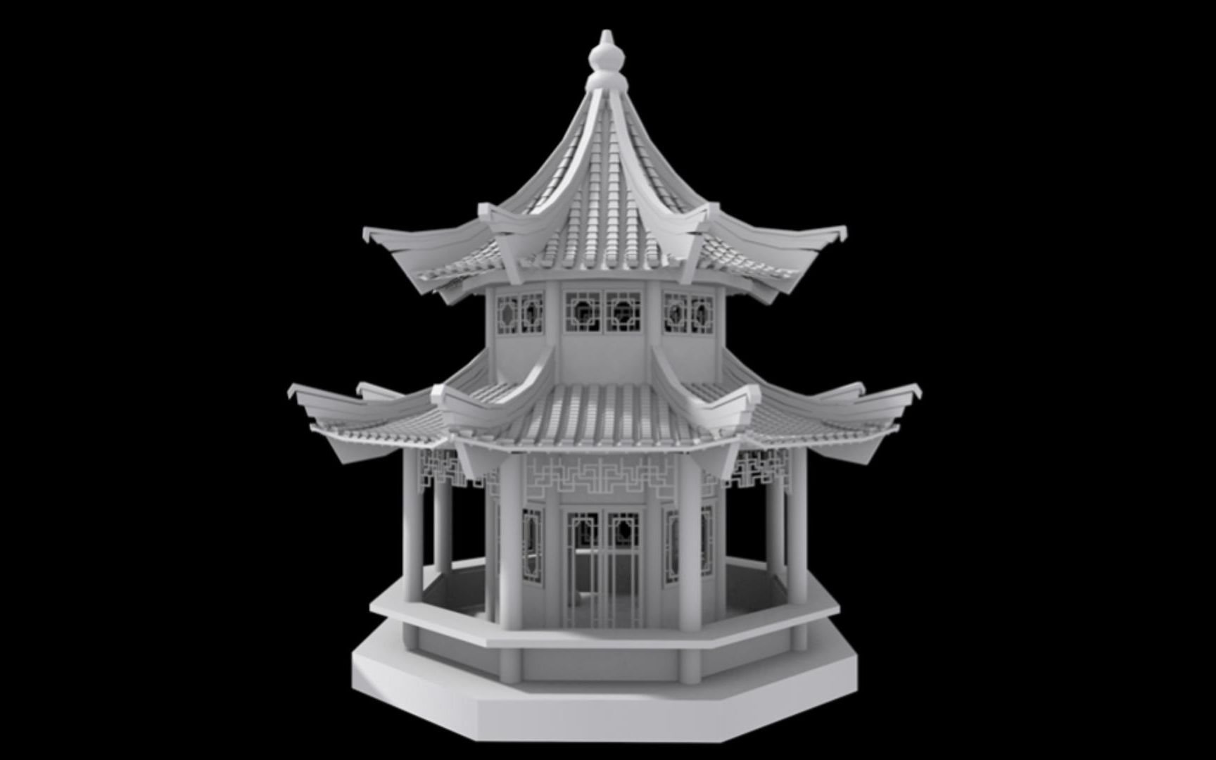 【3dmax场景建模】古风亭子模型搭建,3dmax模型布线教程哔哩哔哩bilibili