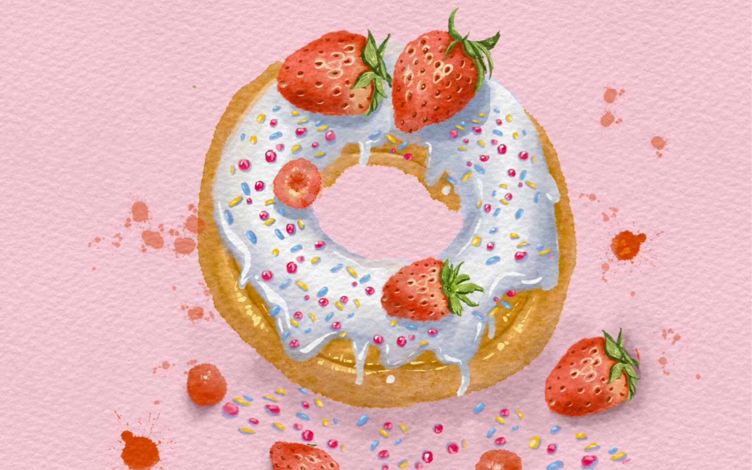 ipad|插画水彩procreate甜甜圈教程