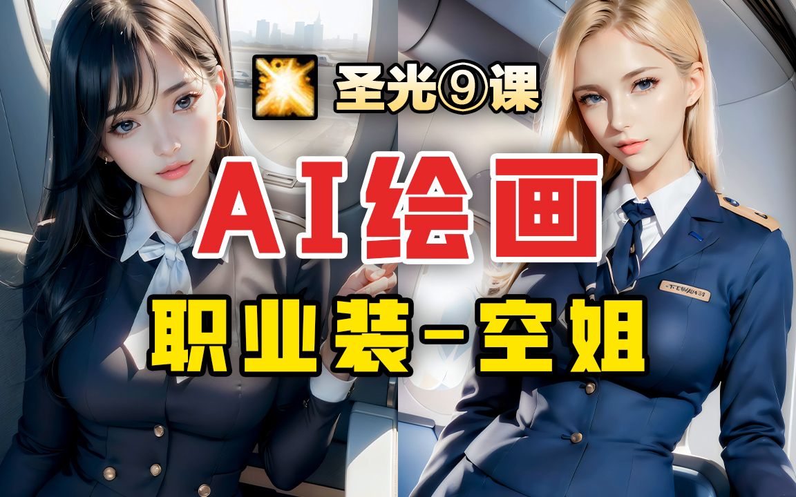 失恋航班,让温柔的她抚平你的创伤【AI绘画】制服美女系列空姐4K超清圣光⑨课哔哩哔哩bilibili