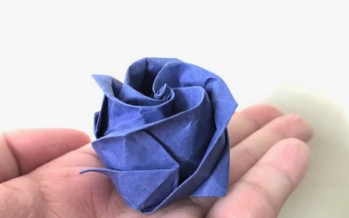 【enterorigamiworld】蓝玫瑰折纸教程how to fold rose