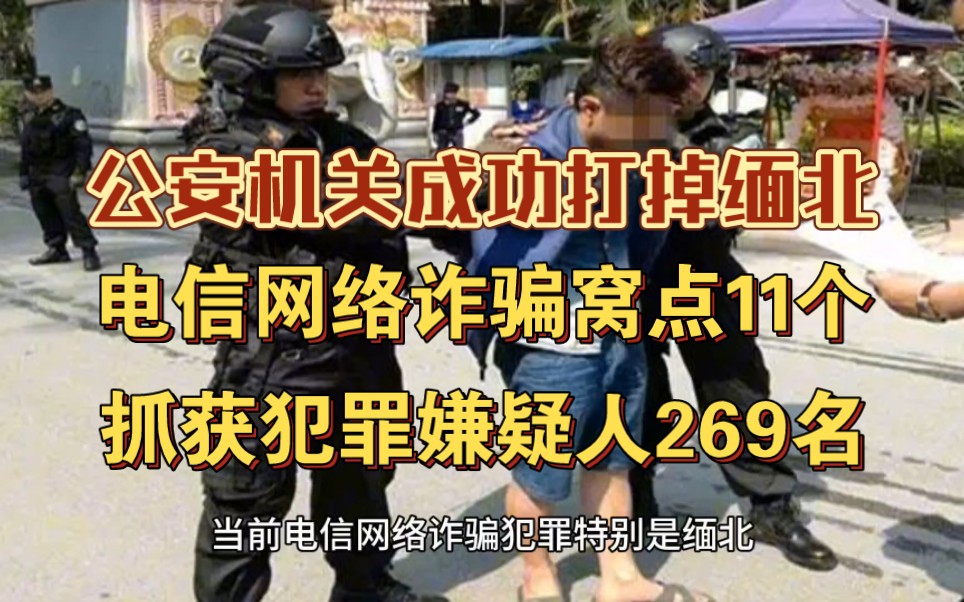 公安机关成功打掉缅北电信网络诈骗窝点11个,抓获犯罪嫌疑人269名.哔哩哔哩bilibili