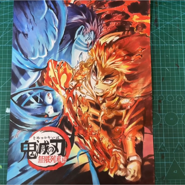鬼滅無限列車風水墨画 鬼滅無限列車風水墨画
