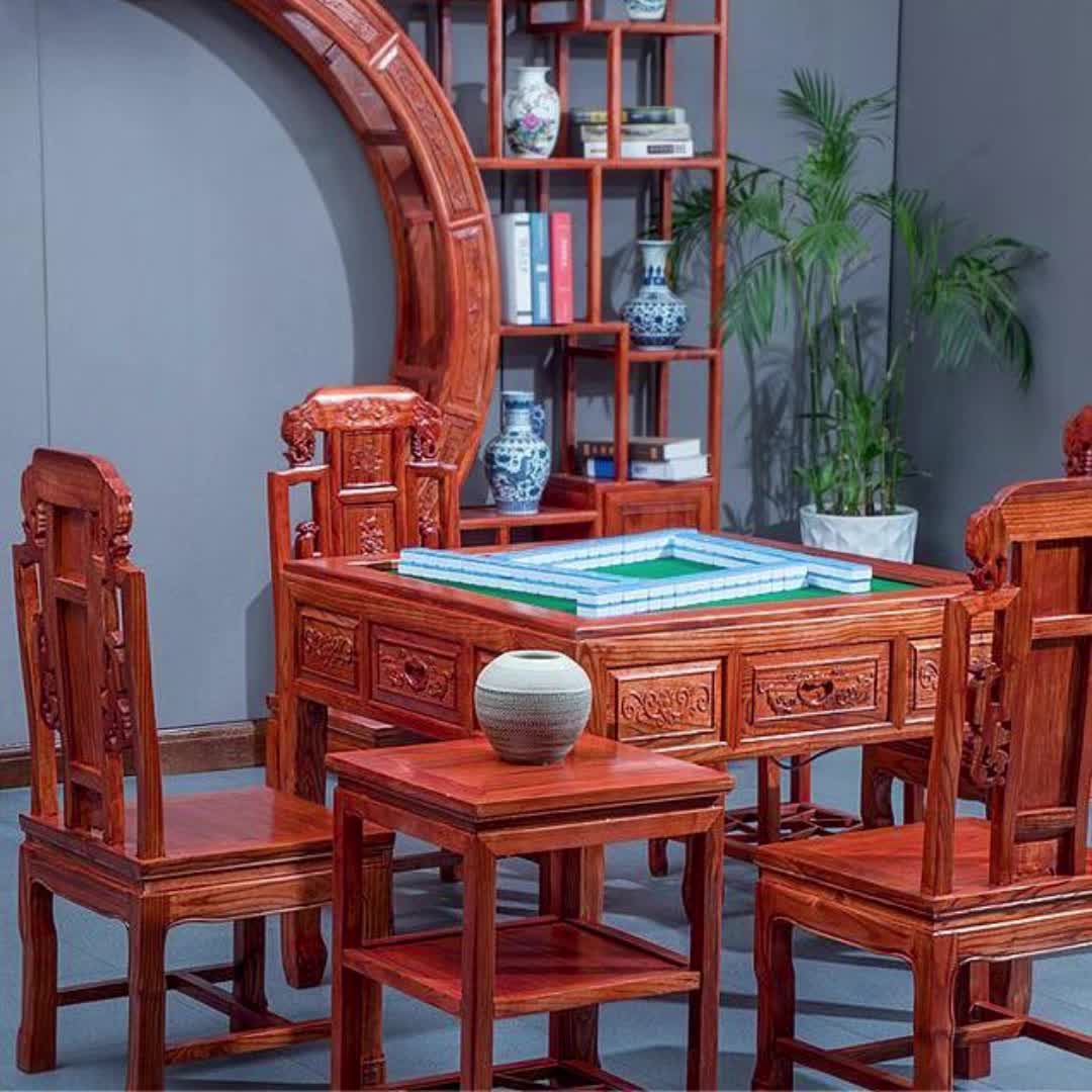 【31元券】中式仿古实木麻将桌餐桌两用全自动麻将机家用多功能电动