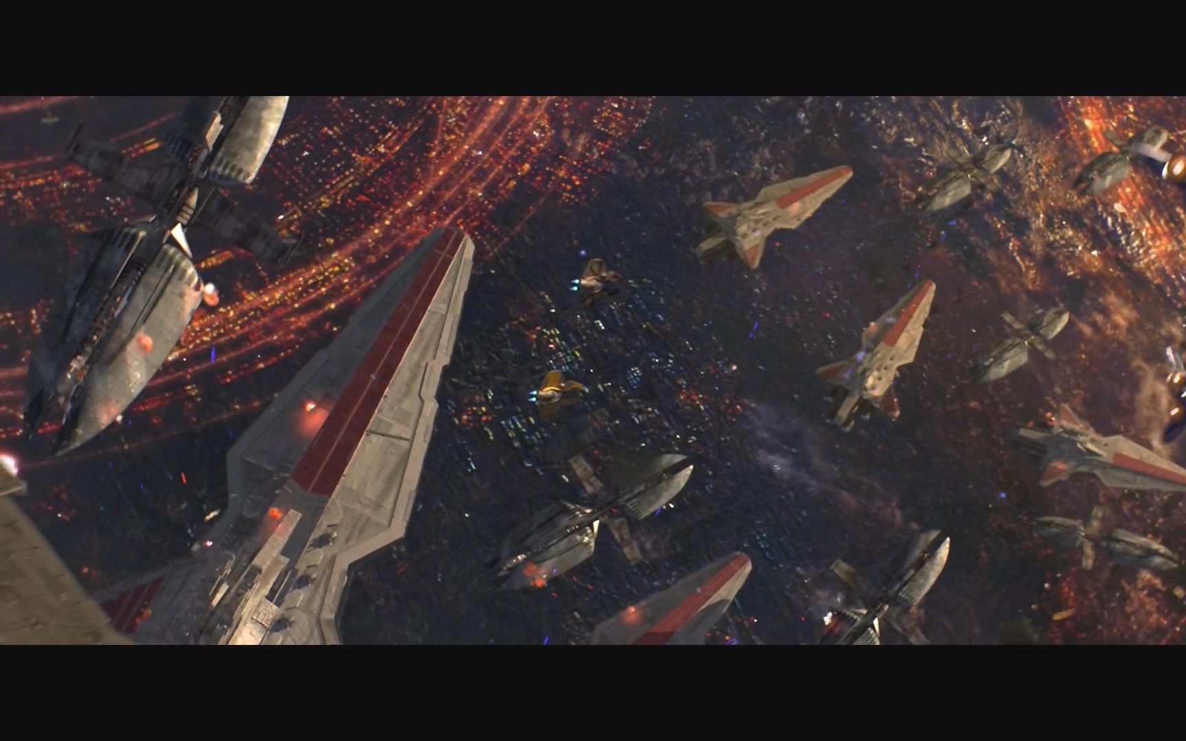 星球大战 猎兵级歼星舰星际舰队在科洛桑行星轨道