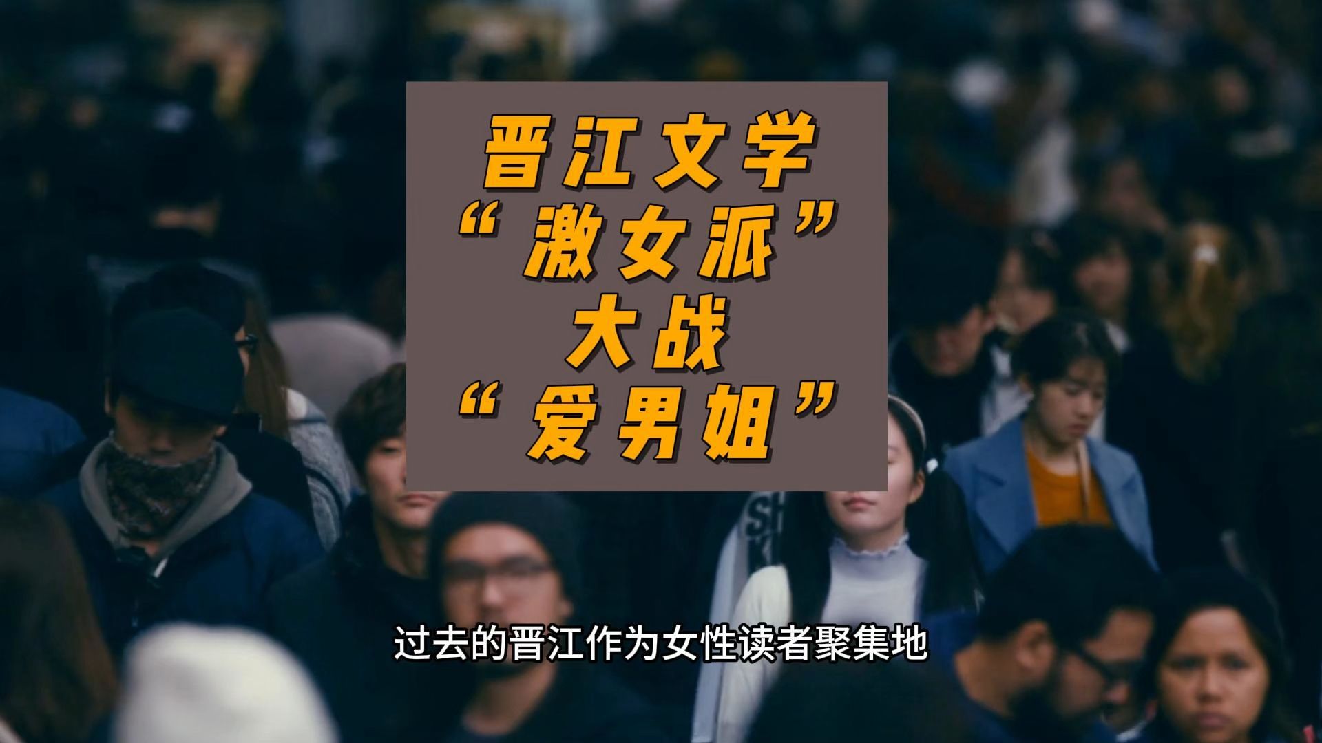 晋江文学“激女派”大战“爱男姐”-卢诗翰-卢诗翰-哔哩哔哩视频