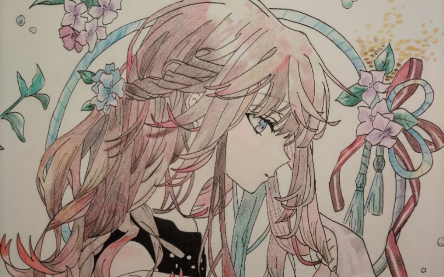 惹人怜爱的美少女——彩铅手绘