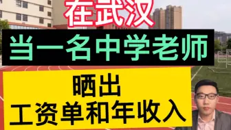 在武汉当一名中学老师，晒出工资单和一年总的收入，很是羡慕！