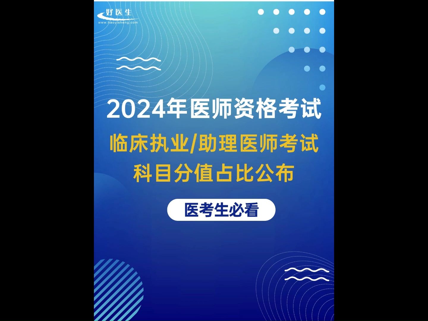 [图]2024年临床执业/助理医师考试科目分值占比汇总~