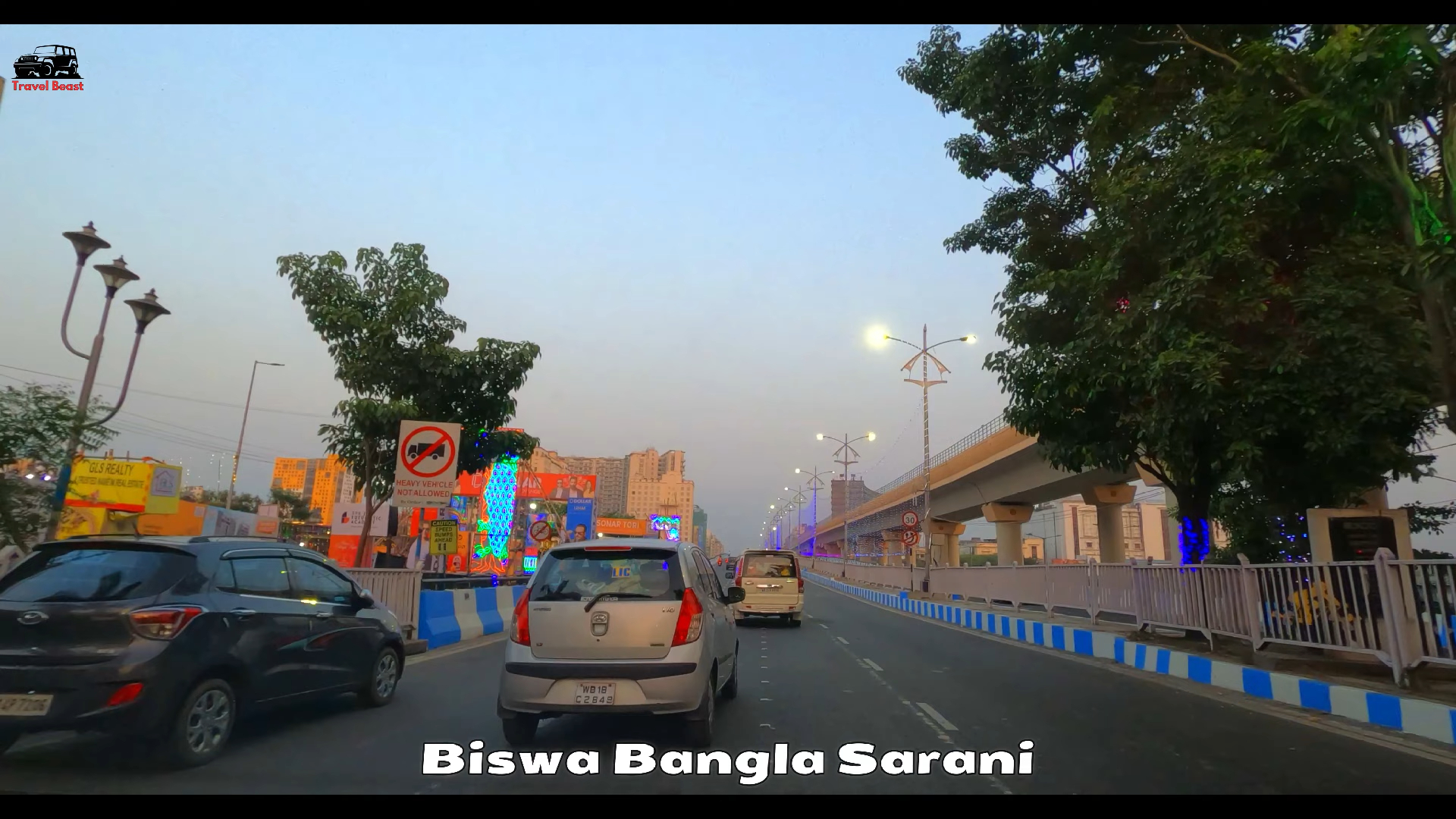 【4k】印度一线城市加尔各答新城区路拍