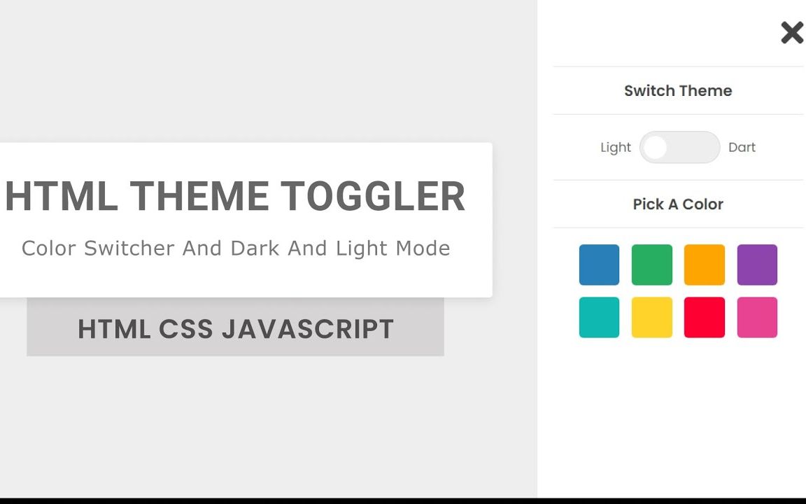 【代码】主题切换器[HTMLCSSJavaScript]|颜色切换器|明暗模式哔哩哔哩bilibili