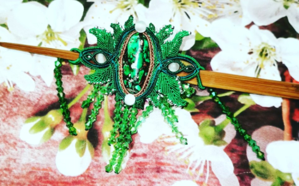 macrame手工编织发饰《夏木》教程