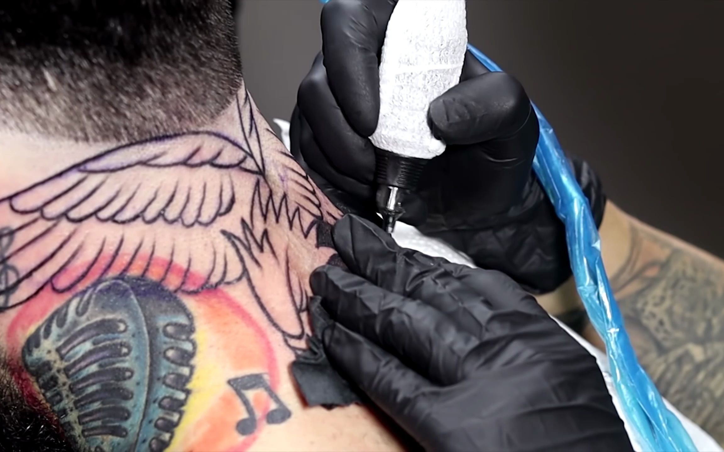 后颈部纹身 Head Tattoo  Eagle Traditional time lapse (转载)哔哩哔哩bilibili