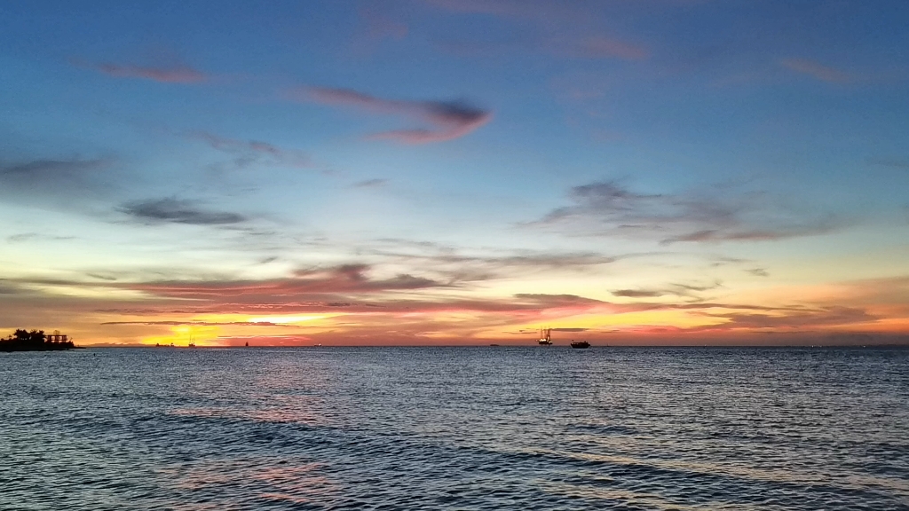 海边,落日,晚霞