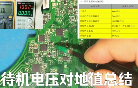 笔记本维修教程:笔记本待机电压对地值总结.#电脑维修教程哔哩哔哩bilibili