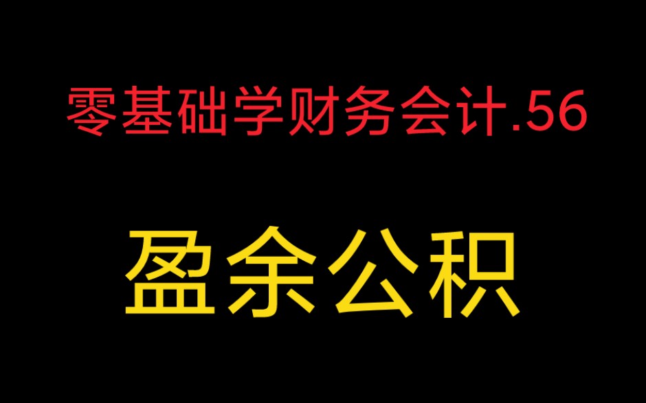 第56集零基础学财务会计.盈余公积哔哩哔哩bilibili