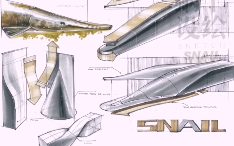 【设计手绘】蜗牛设绘之工业设计手绘作品哔哩哔哩bilibili