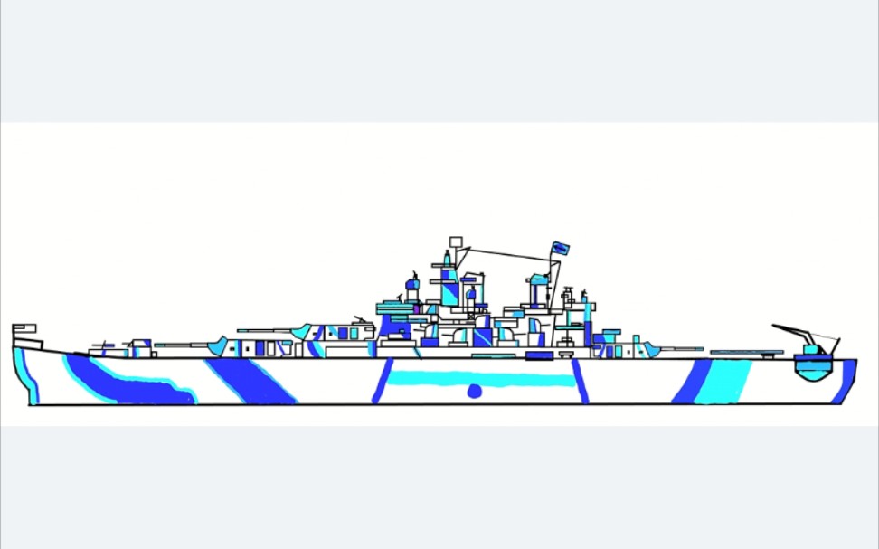 反正也不会有人给三连的,依阿华战列舰涂装绘画_哔哩哔哩_bilibili