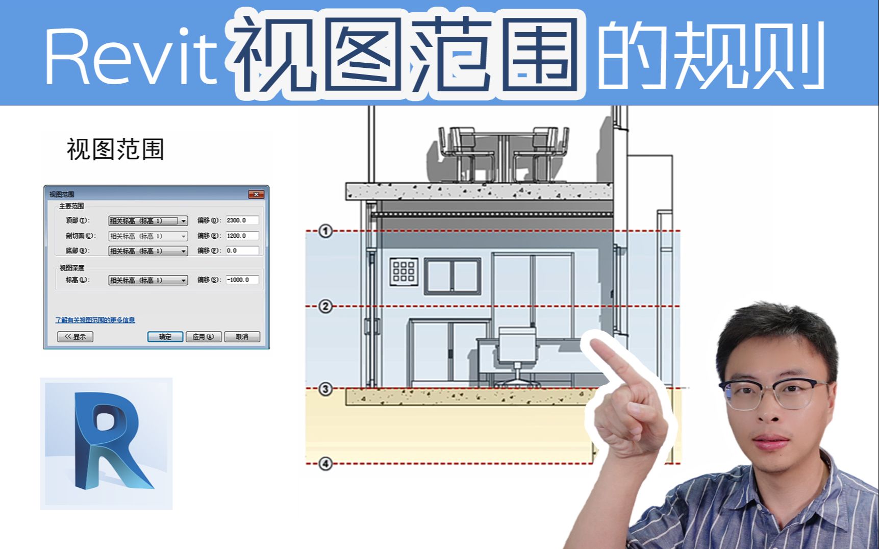 【斑马BIM】Revit视图范围的规则正向设计课程小别墅案例课部分试看筑浪斑马课堂哔哩哔哩bilibili