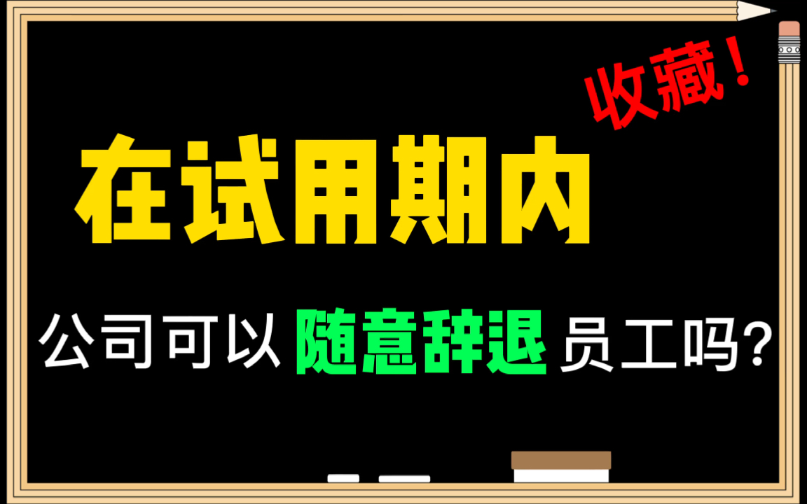 在试用期内,公司可以随意辞退员工吗?哔哩哔哩bilibili