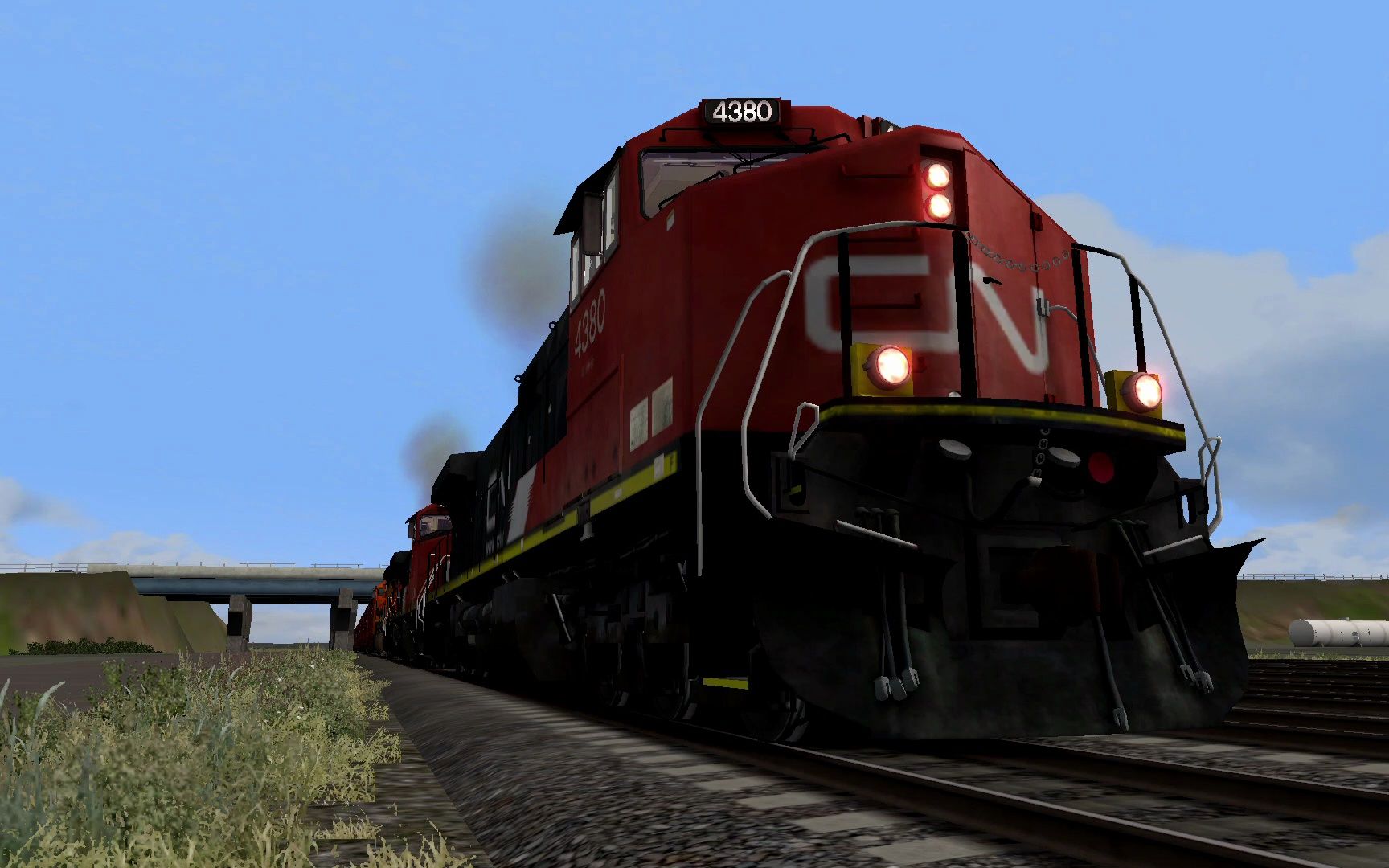 模拟火车tsc:c44-9w型内燃机车(加拿大铁路) 漏斗车运输