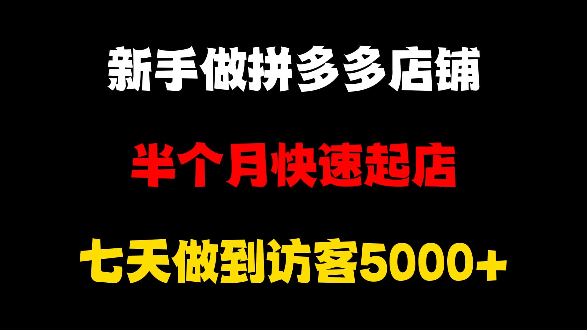 新手做拼多多店铺,半个月快速起店,七天做到访客5000+,月入5w+,拼多多运营,拼多多运营实操教程,拼多多开店教程,拼多多快速起店,拼多多起...