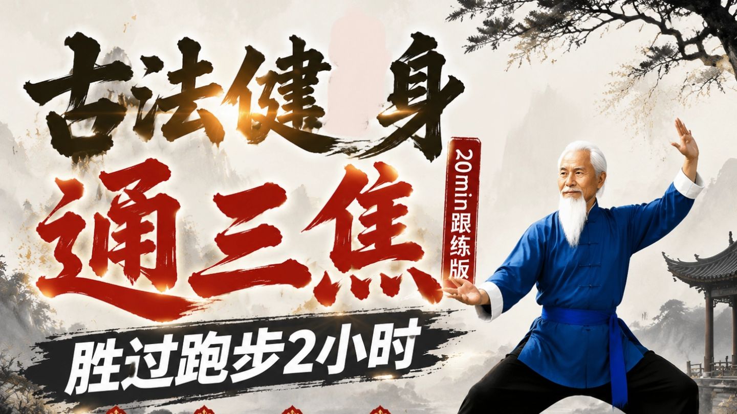 全网最牛60min古法健身跟练版，不跑不跳瘦全身，胜过跑步2小时❗️
