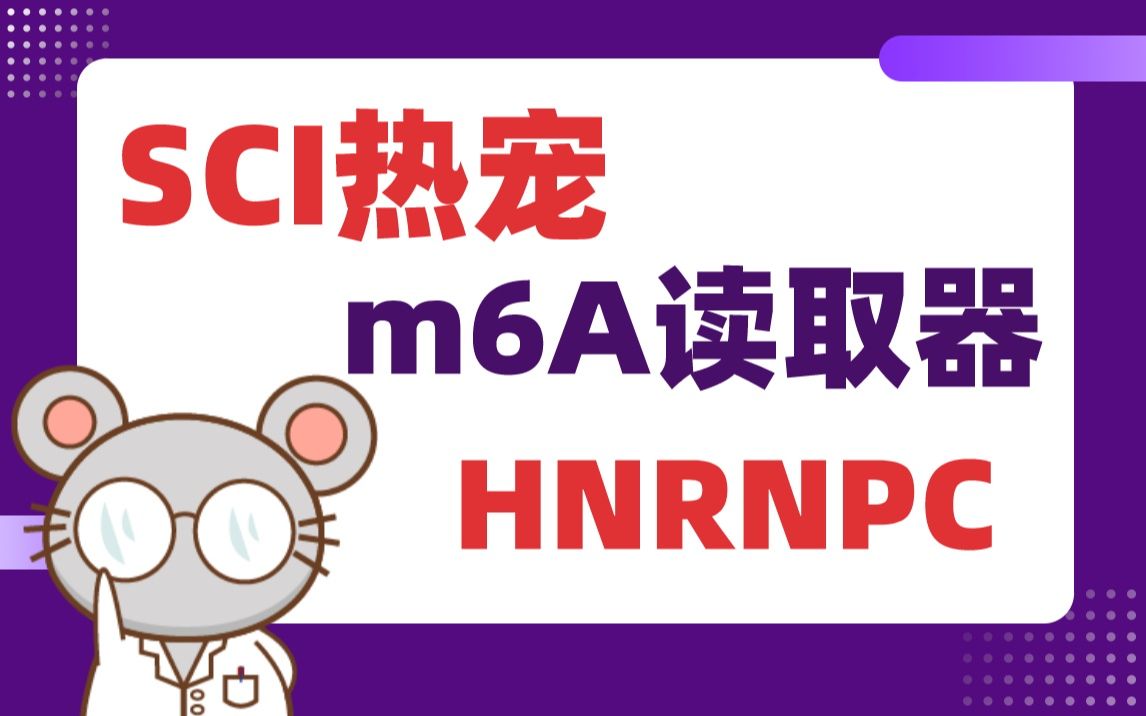 SCI热宠!m6A研究必杀技!m6A读取器——HNRNPC!哔哩哔哩bilibili