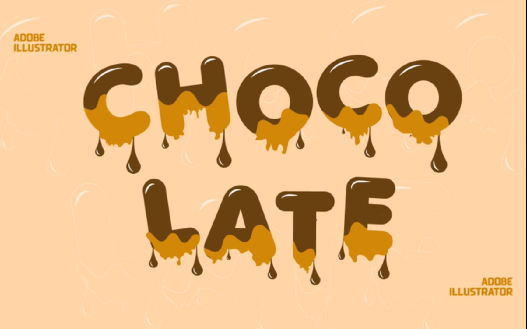 (ai系列)--可爱的巧克力字体练习