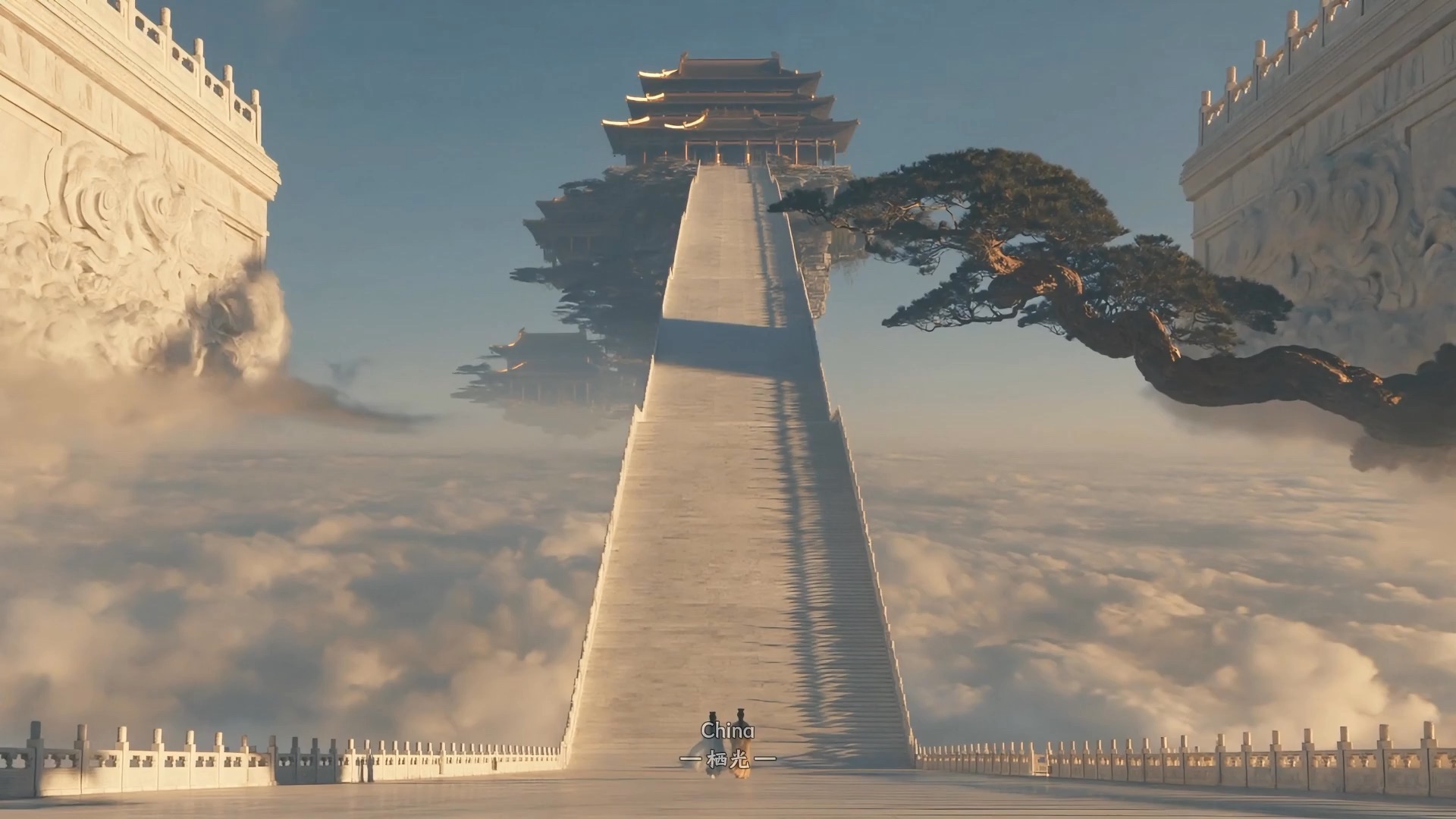 中国式天堂景象！这段由中国的眼镜店老板用人工智能生成的视频！
