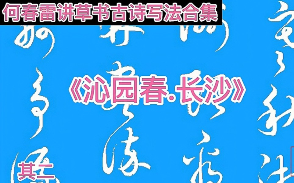 《沁园春.长沙》,草书写法,逐字讲解,其二哔哩哔哩bilibili