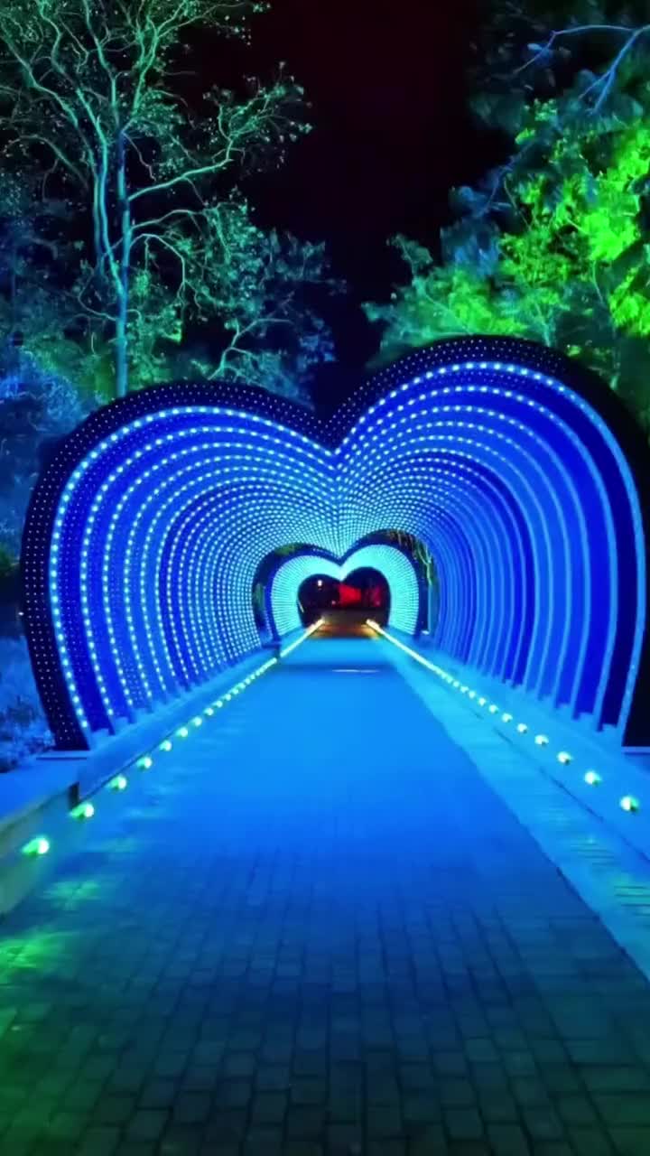 文旅亮化灯光秀led 时光隧道氛围好