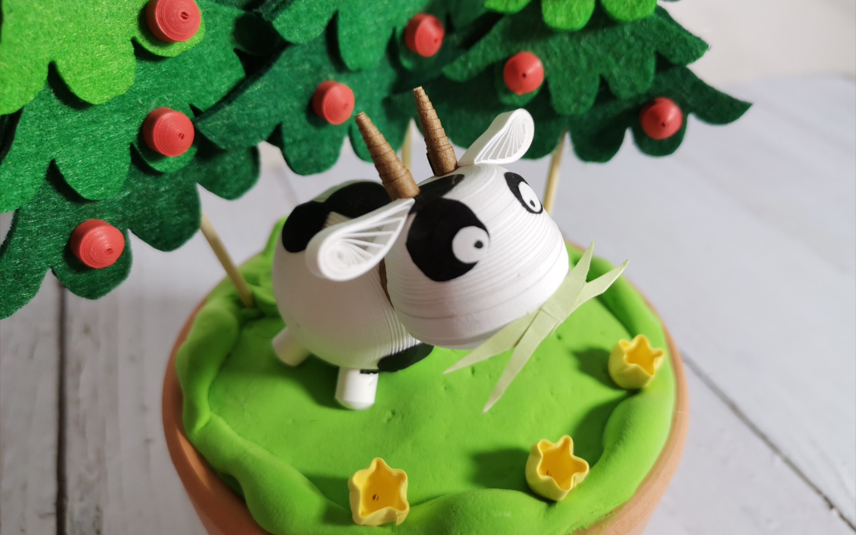 【衍纸】好久没做手工了,材料包做起来,小牛90太可爱啦!