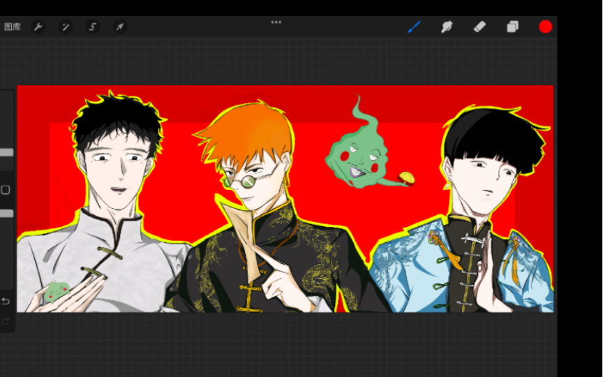 【绘画过程】四人(?)过程