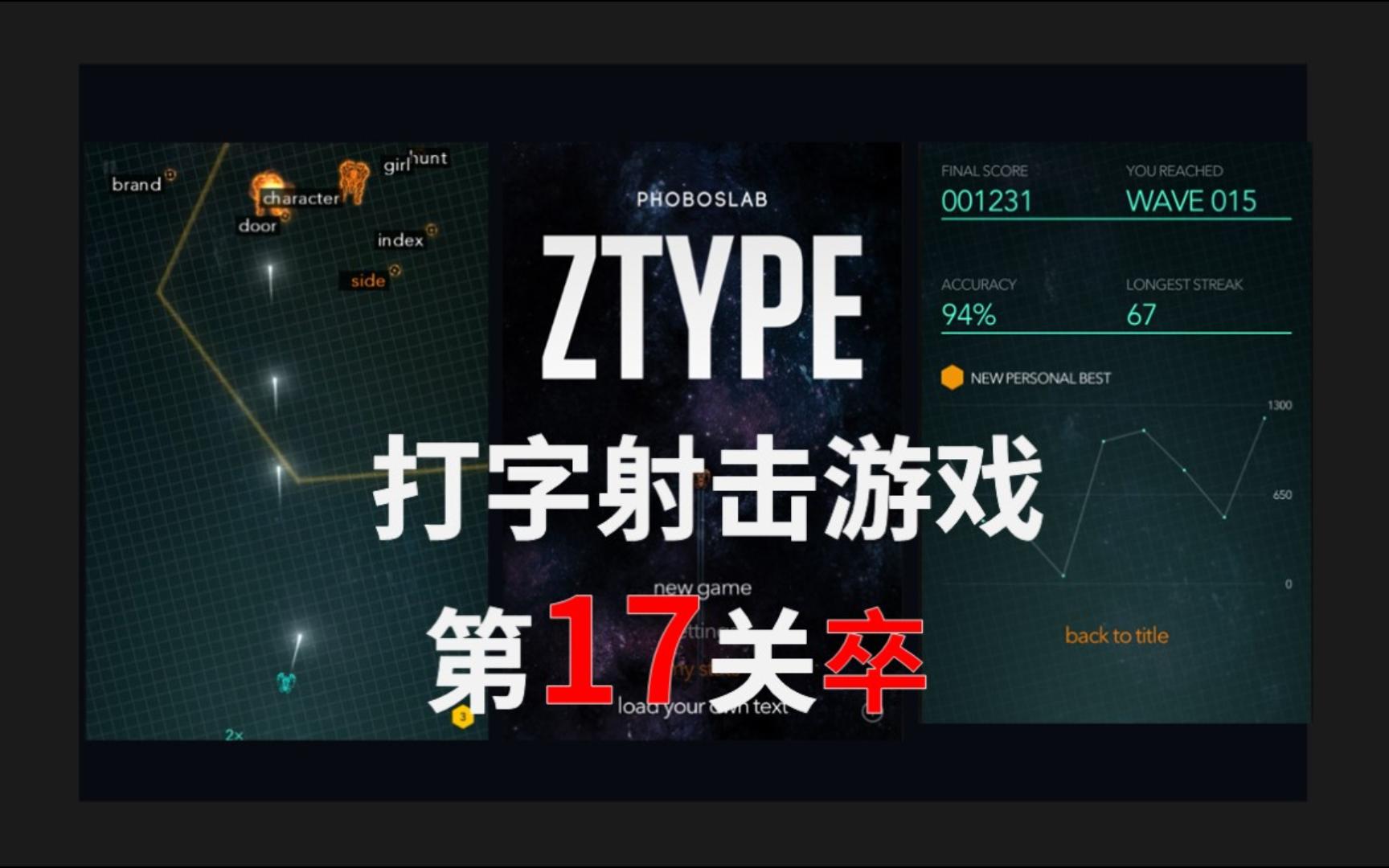 程一卜|【打字游戏】ZType打字射击游戏 第017关 1688分 还真不好打哔哩哔哩bilibili