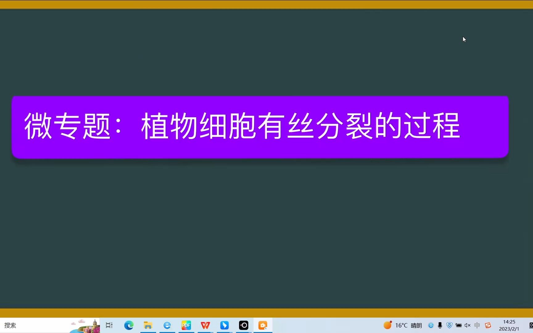微专题:植物细胞有丝分裂的过程