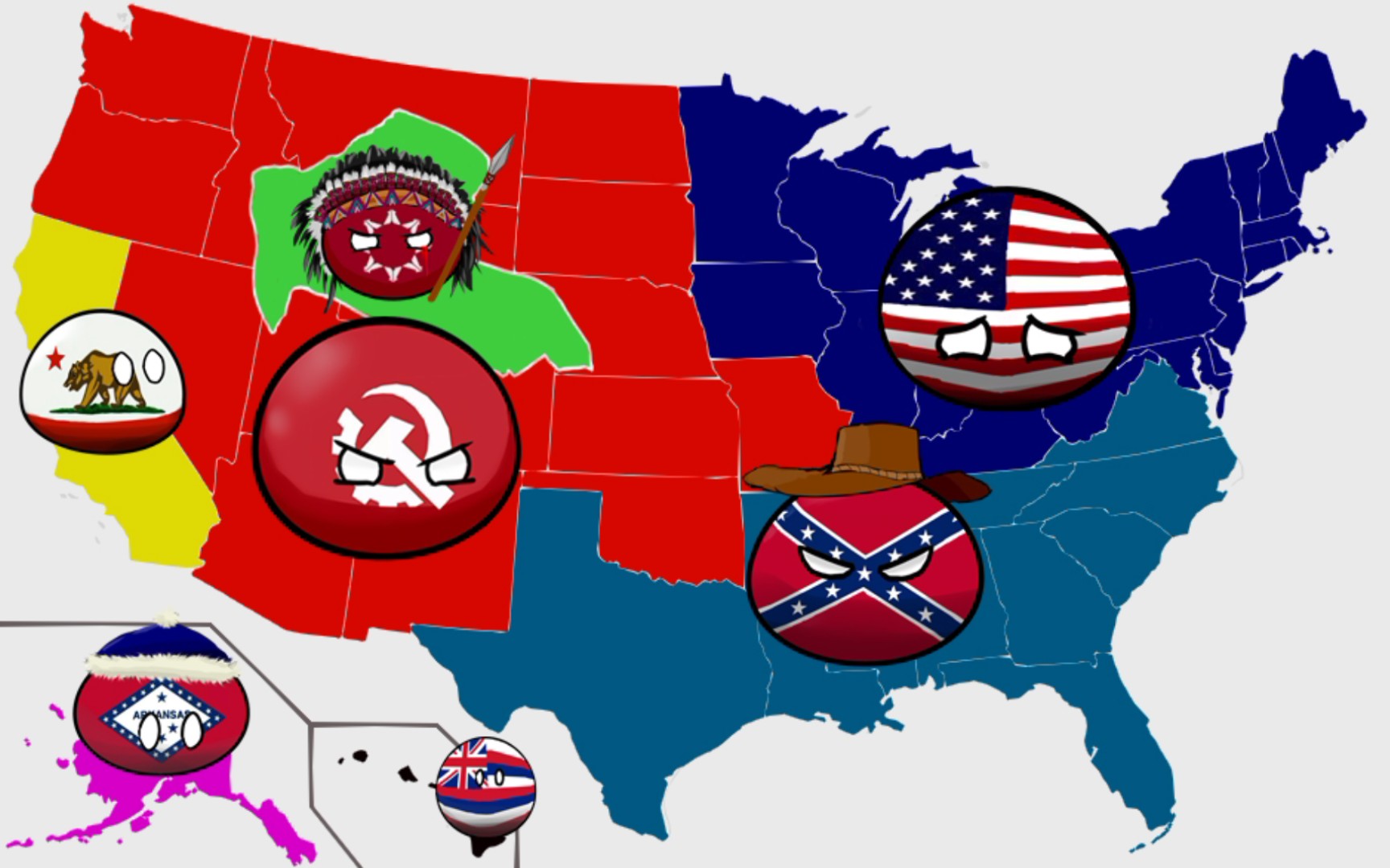 【波兰球】假如美国解体_哔哩哔哩_bilibili