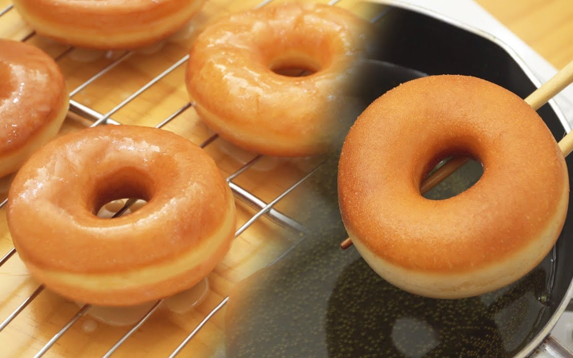 【nino】松软的釉面甜甜圈~|fluffy glazed donuts