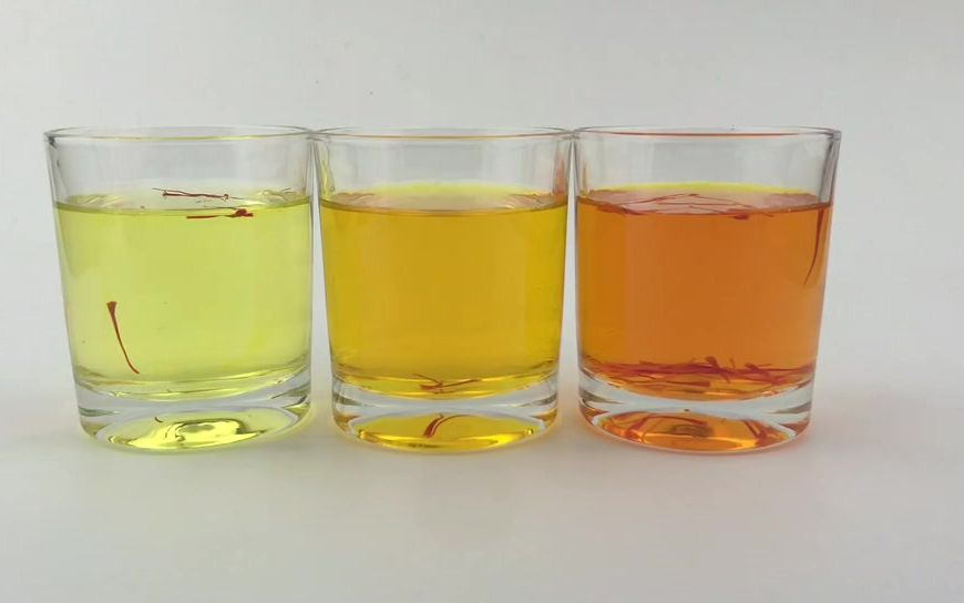 西红花水溶液颜色对比_哔哩哔哩_bilibili