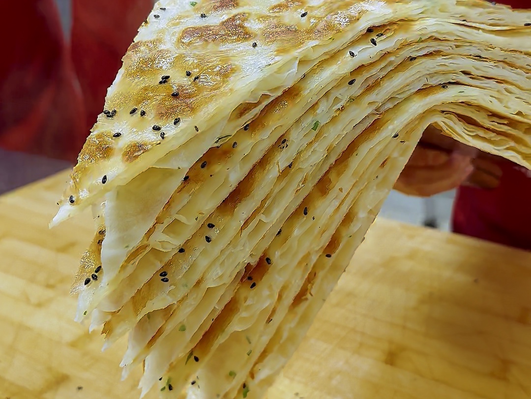 独一味千层油饼,外焦里嫩