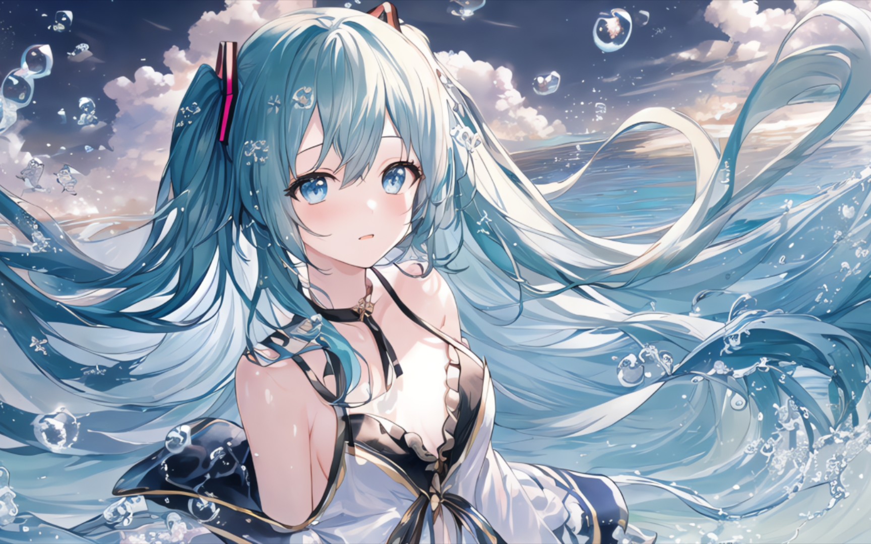 【AI绘画】阳光 沙滩 海浪 还有miku!哔哩哔哩bilibili