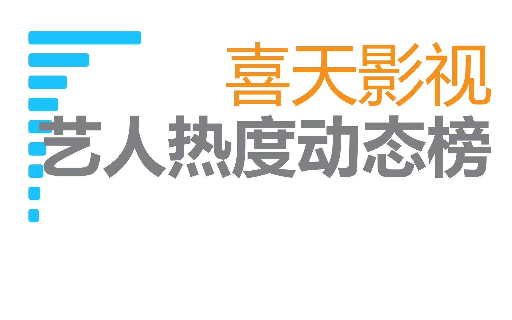 喜天影视旗下艺人热度动态榜,有人凉凉,有人正当红!哔哩哔哩bilibili