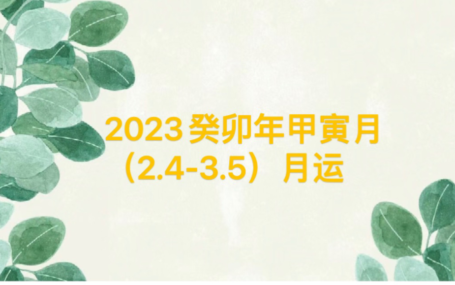 2023癸卯年甲寅月(2.43.5)月运哔哩哔哩bilibili