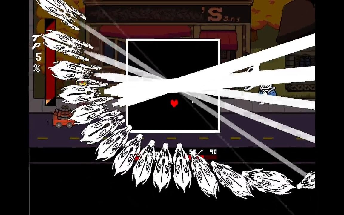 【全站第三】极难的三角符文sans战第一阶段无药全阶段通关!