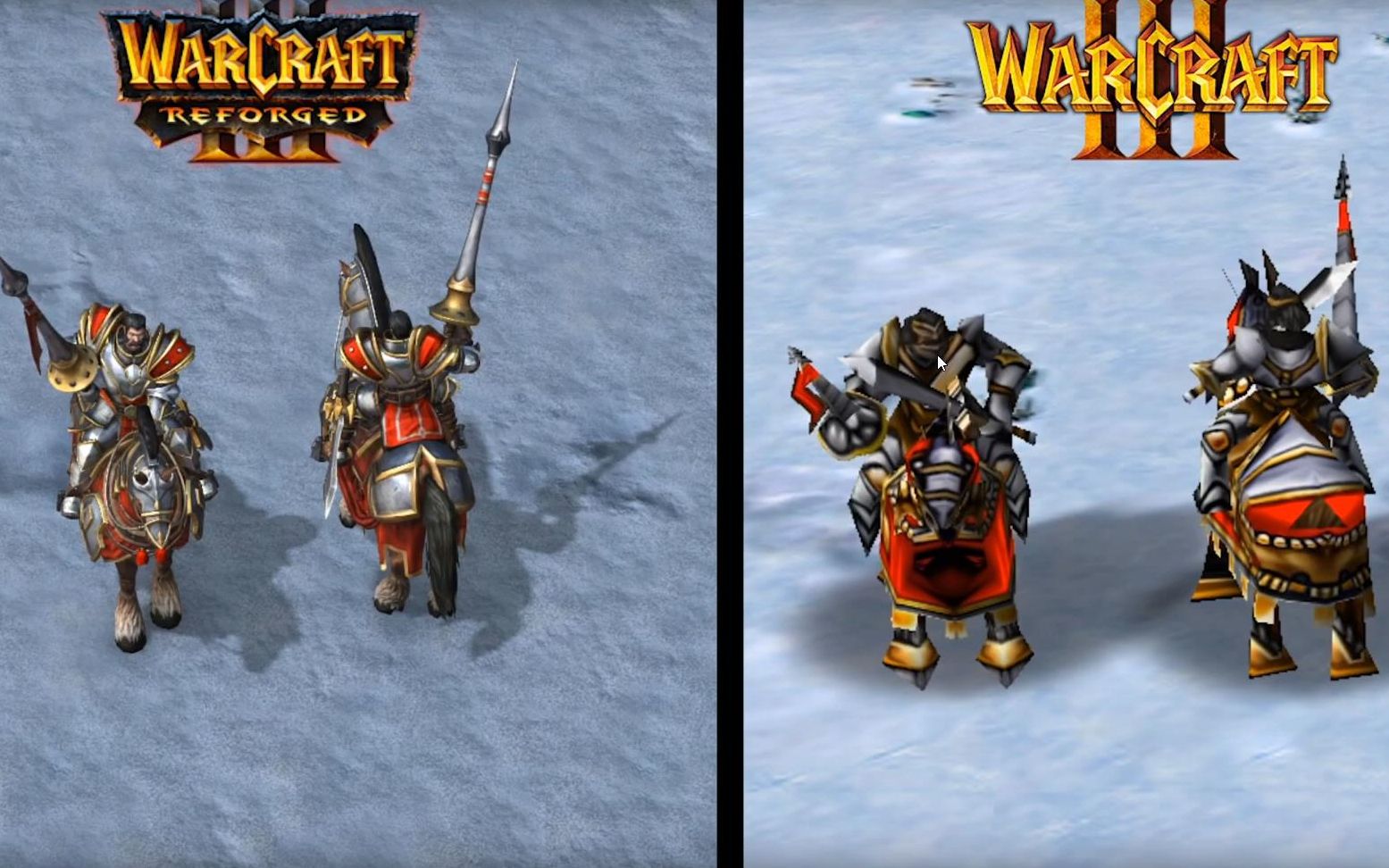 《魔兽争霸3》重制版 人族单位新旧对比