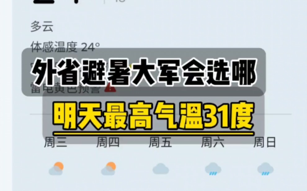 昆明最近也太热了,明天31度,我们本地人都受不了!#昆明度假 #昆明避暑 #云南天气哔哩哔哩bilibili