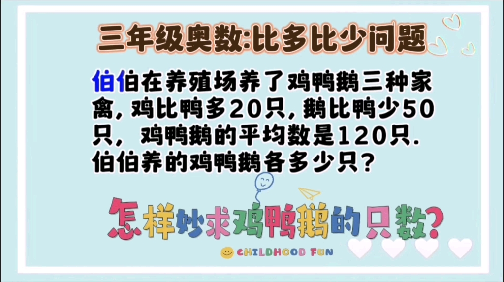 三年级奥数:怎样巧解比多比少问题哔哩哔哩bilibili