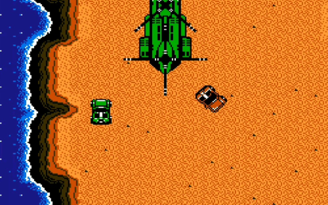 怀旧游戏:fc红白机《赤色要塞合体版》一控2select切炮版