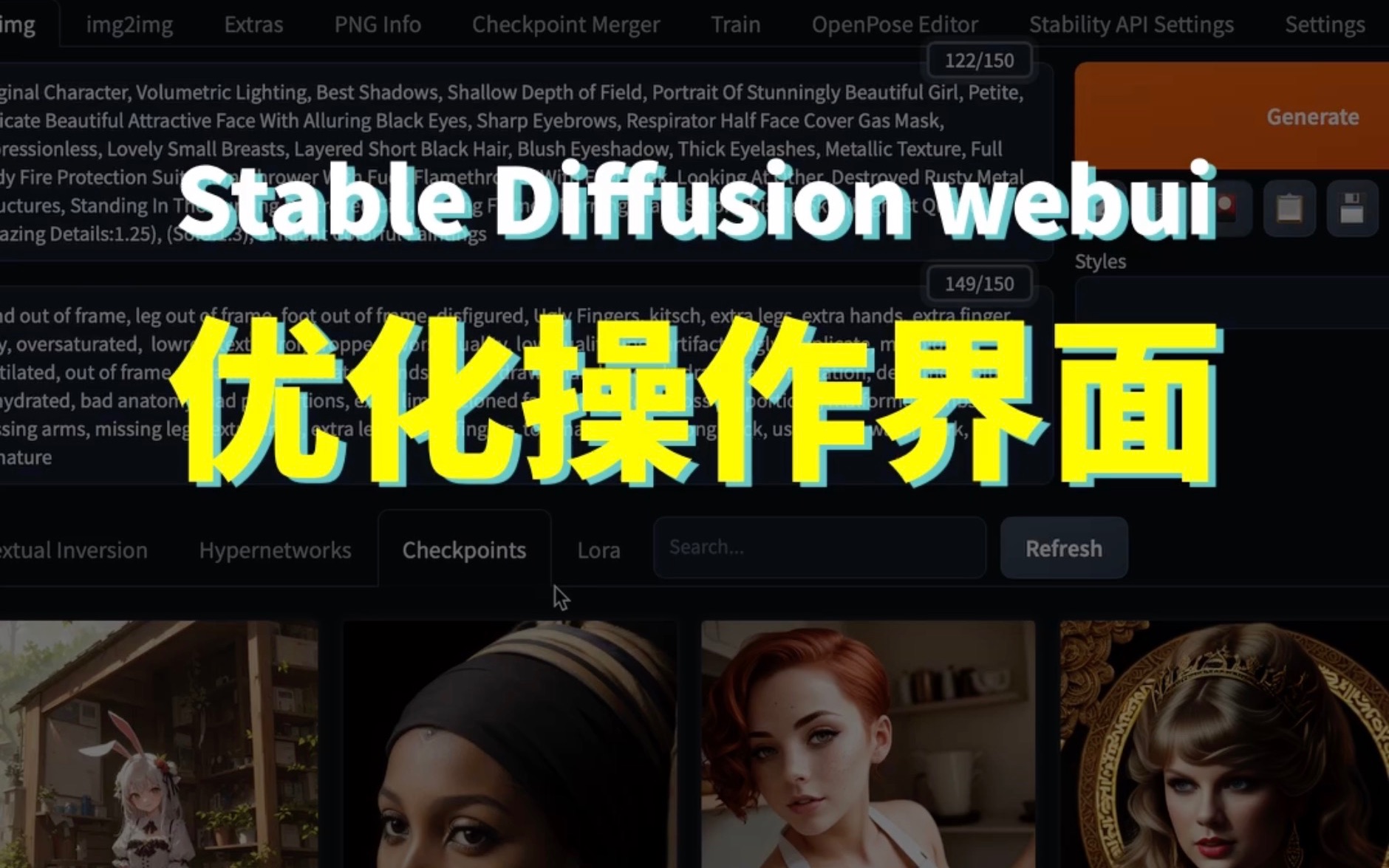 Stable Diffusion webui 优化操作界面哔哩哔哩bilibili