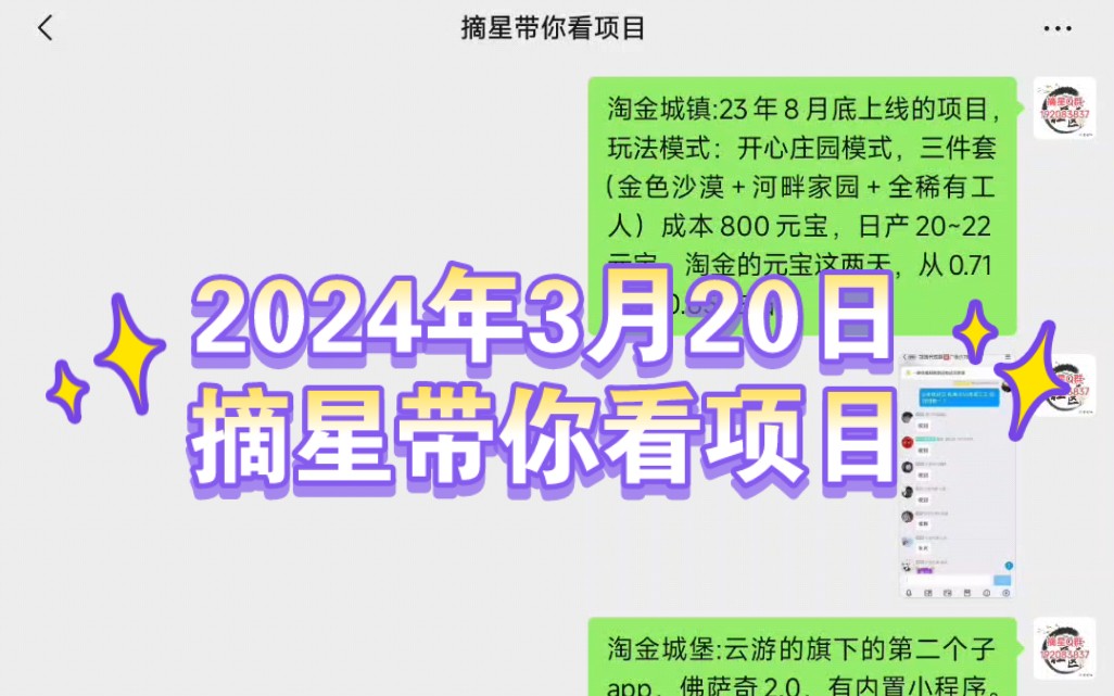 摘星带你看:淘金城镇、淘金城堡、极速赛车、益生优选、乐游世界、梦幻神将等项目哔哩哔哩bilibili