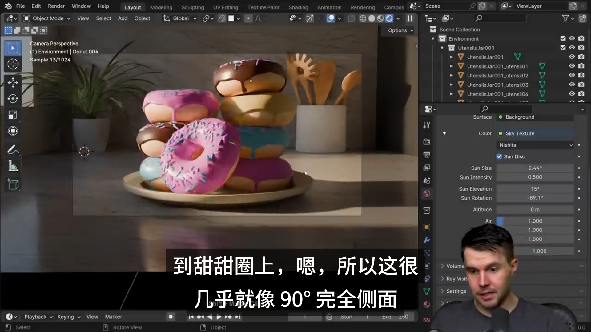 【blender4.0新手教程】甜甜圈完整制作过程11:合成